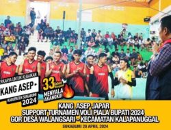 Calon Bupati Sukabumi Asep Japar Hadiri Turnamen Voli Piala Bupati 2024, di Kecamatan Kalapanunggal