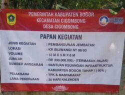 Pemdes Cigombong Bangun Jembatan yang Menghubungkan Desa Cigombong Dengan Wilayah Tugu Jaya