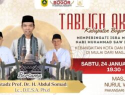 Isra Mi’raj di Masjid Nurul Wathon, Bupati Bogor Undang UAS dan Sediakan 11 Ribu Porsi Makan Gratis