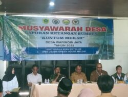 Musyawarah Desa Waringin Jaya Bahas Laporan Keuangan BUMDes Kuntum Mekar Tahun 2025